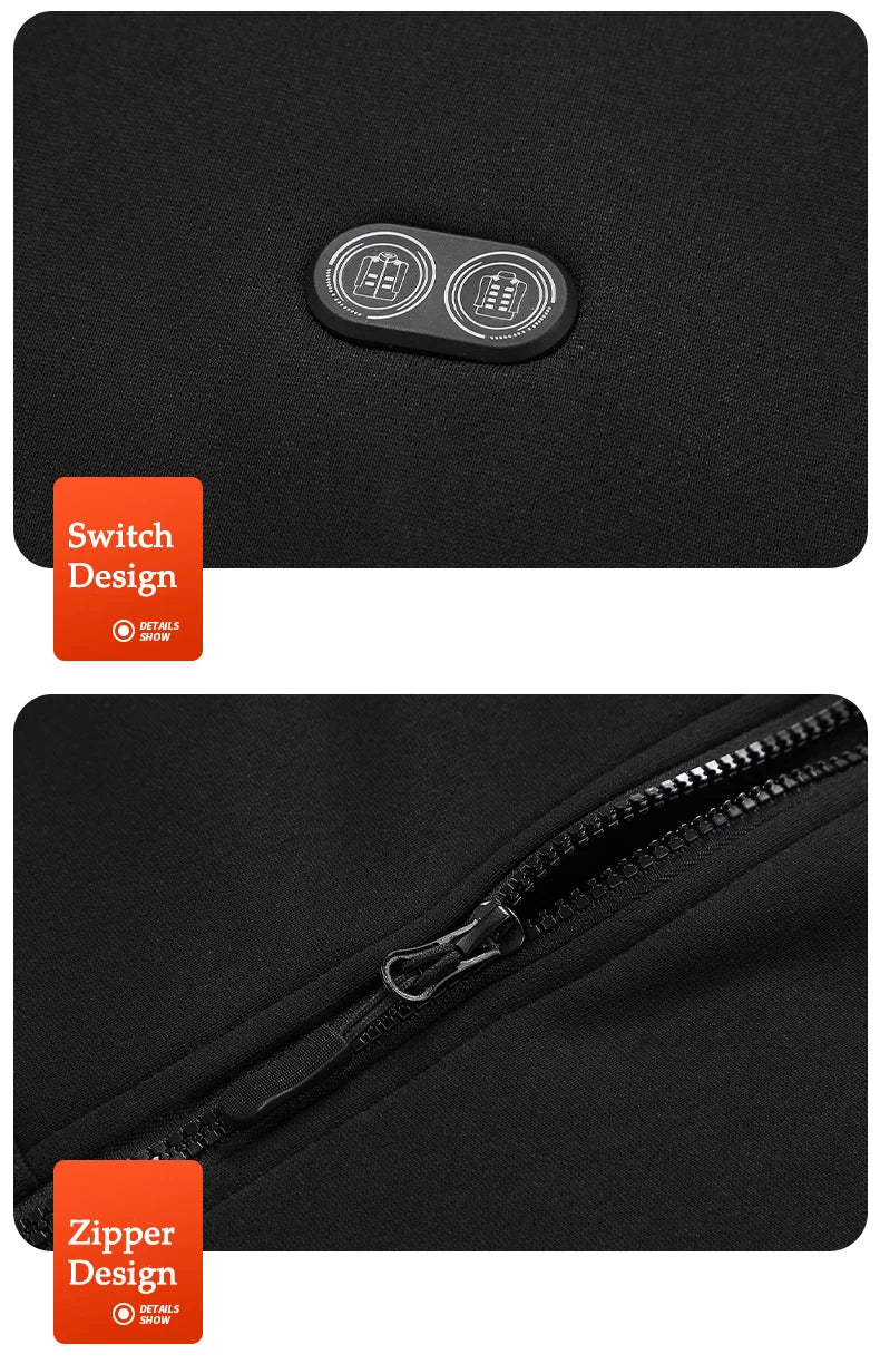 Heated Zip-Up Fleece Hoodie