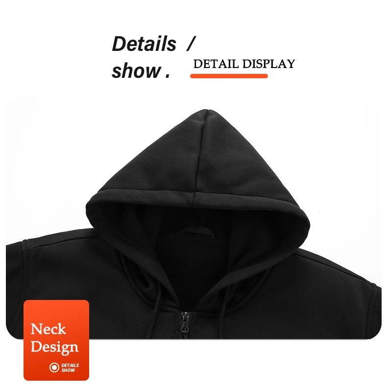 Heated Zip-Up Fleece Hoodie