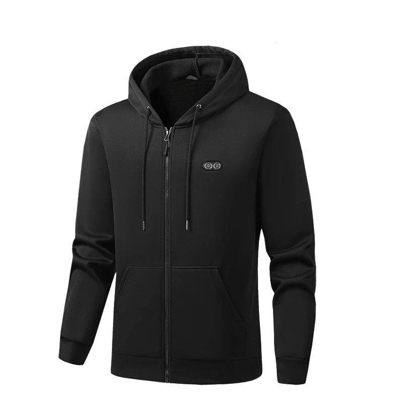 Heated Zip-Up Fleece Hoodie