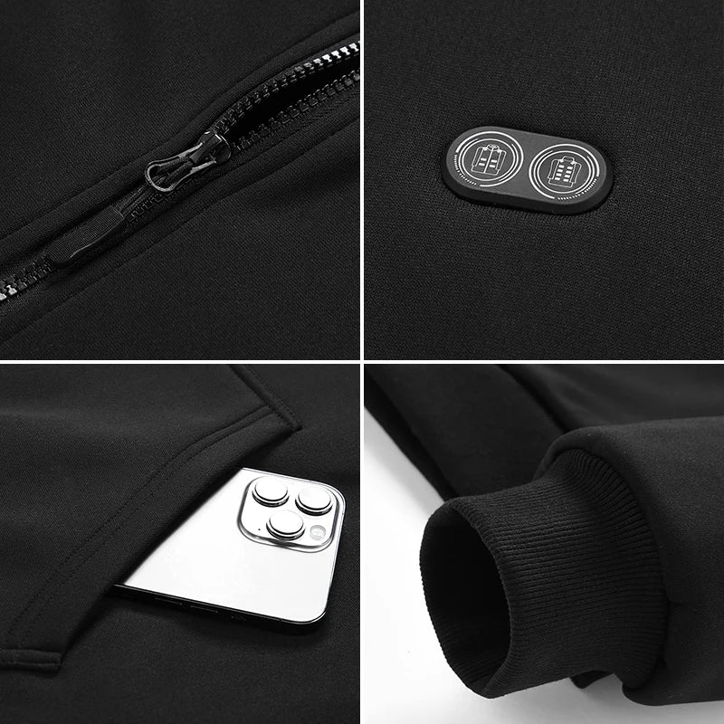 Heated Zip-Up Fleece Hoodie