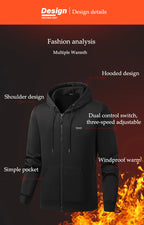 Heated Zip-Up Fleece Hoodie