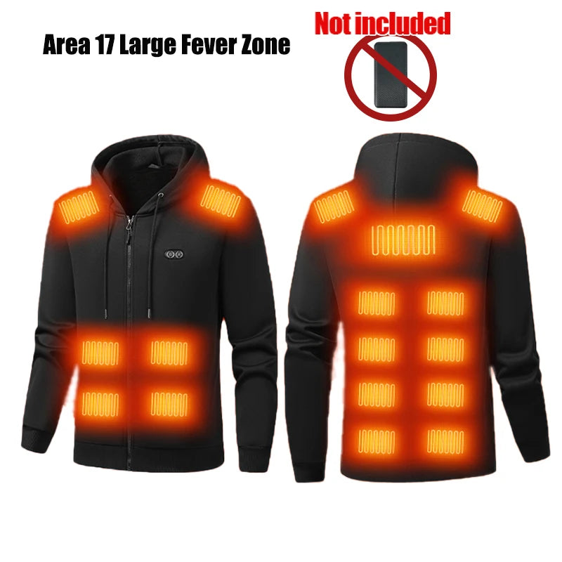 Heated Zip-Up Fleece Hoodie