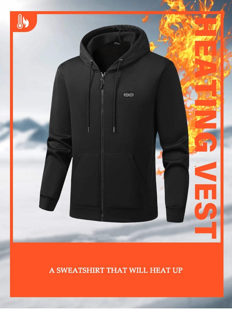 Heated Zip-Up Fleece Hoodie
